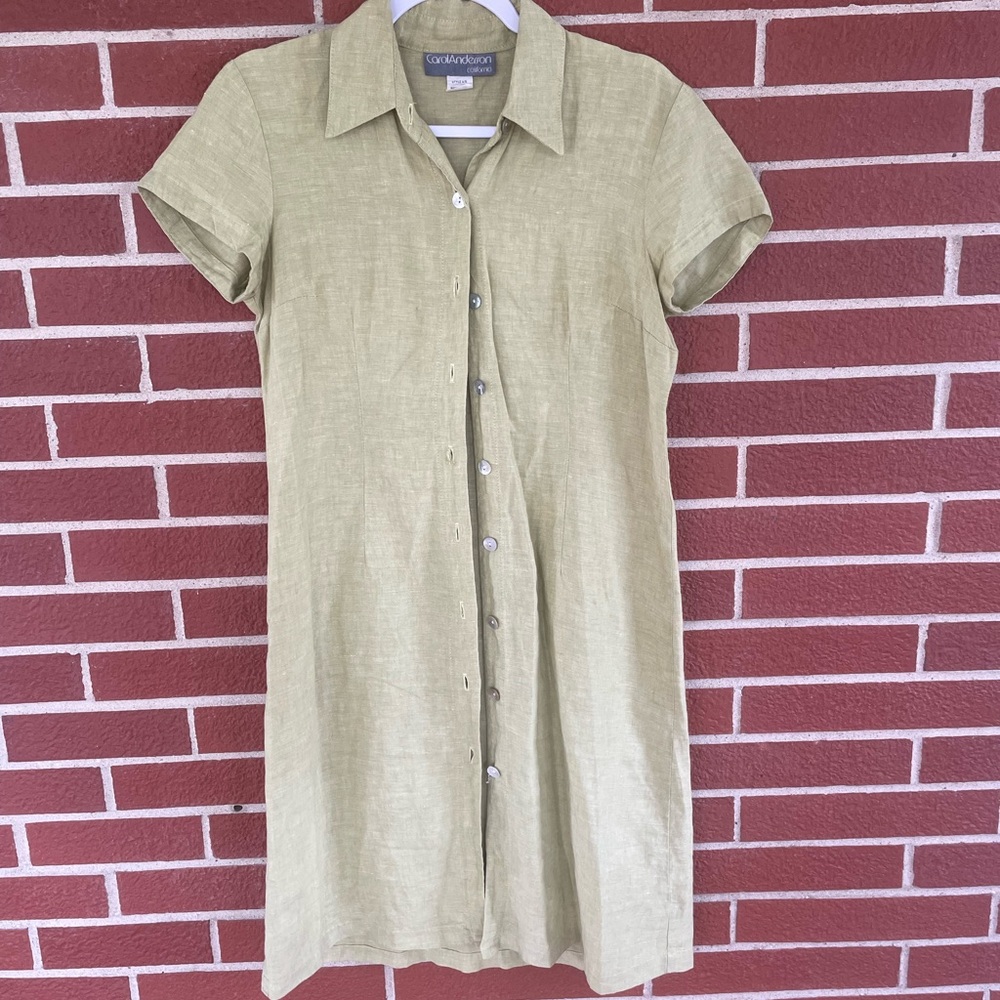 Light Dewy Green Button-Up Dress